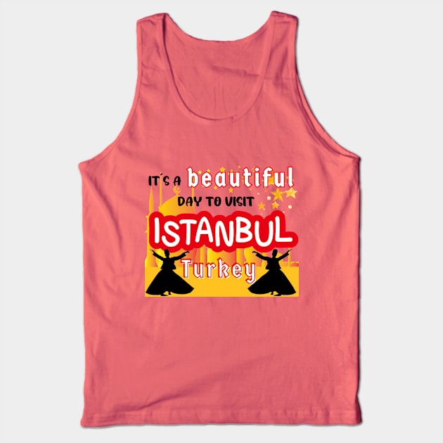 Travel to Beautiful Istanbul in Turkey. Gift ideas for the travel enthusiast available on t-shirts, stickers, mugs, and phone cases, among other things. Tank Top by Papilio Art